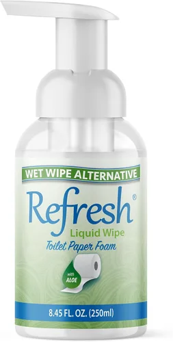 Refresh Liquid Wipe: Espuma de papel higiénico, alternativa ecológica a toallitas húmedas, limpia y calma con hamamelis y aloe, seguro para