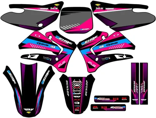 Miniatura 6 de TTR 125 SURGE 2000-2007 Kit de base gráfica Senge negro compatible con Yamaha