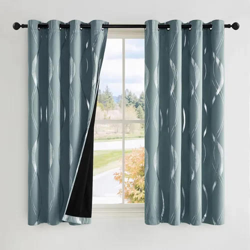 Miniatura 128 de NICETOWN Paneles de Cortinas Opacas para Dormitorio - Tratamiento de Ventanas con Aislamiento Térmico, Ojales Sólidos, Cortinas Opacas con Diseño