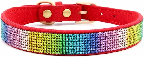 Miniatura 29 de Lindo collar para perro con diamantes de imitación brillantes, elegante collar de cristal diamante con purpurina bonita joya suave collares