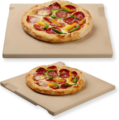 Piedra para pizza, piedra cuadrada de pizza de 12 x 12 pulgadas para horno, parrilla, barbacoa, piedra de hornear de cordierita para pan y pastel,