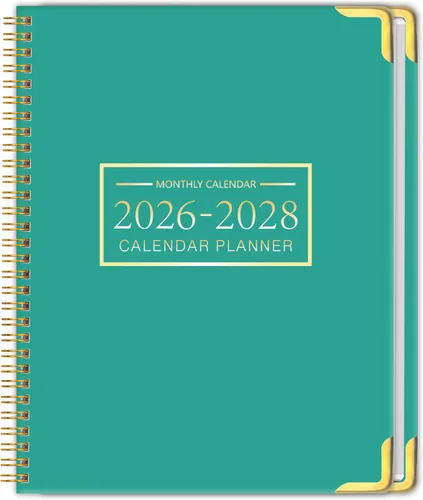Miniatura 9 de Agenda mensual 2026-2028, tapa dura con esquina de metal, calendario de 3 años, calendario 2026-2027-2028, de enero de 2026 a diciembre de 2028, 9 x
