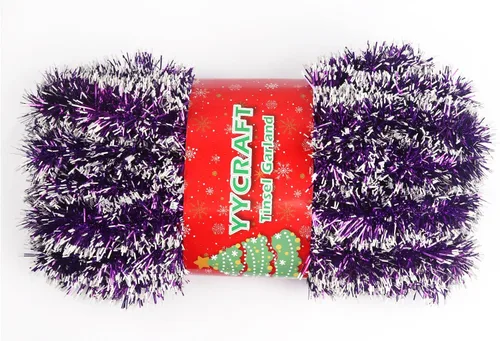 Miniatura 7 de YYCRAFT 15 yardas (45 pies) de longitud comercial Guirnalda de oropel de lámina gruesa para Navidad Decoraciones clásicas de Navidad (Negro)