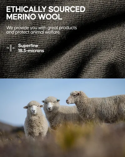 Miniatura 5 de DANISH ENDURANCE Gorro ligero de lana merino para hombres y mujeres, gorro térmico