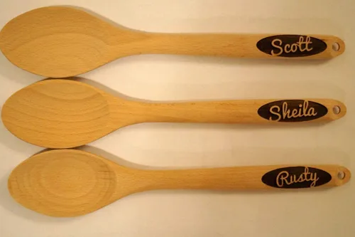 Miniatura 3 de Cuchara de madera grabada personalizada: nombre y mensaje personalizados Regalo para panaderos y cocineros