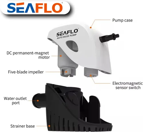 Miniatura 3 de Seaflo, bomba de agua autosumergible automática para barco de sentina de 12 V 750 ghp con interruptor sumergible