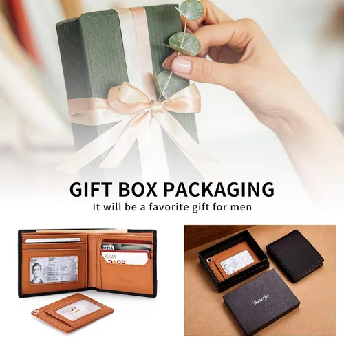 Miniatura 3 de Silm Leather Wallet for Men RFID Blocking Bifold Larger Capacity with (12+6) Slots Credit Card Holder with Gift Box