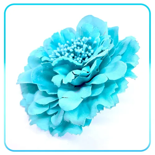 Miniatura 2 de Broche de flores para el cabello, accesorios para el cabello, horquillas bohemias para mujeres y niñas (azul agua)