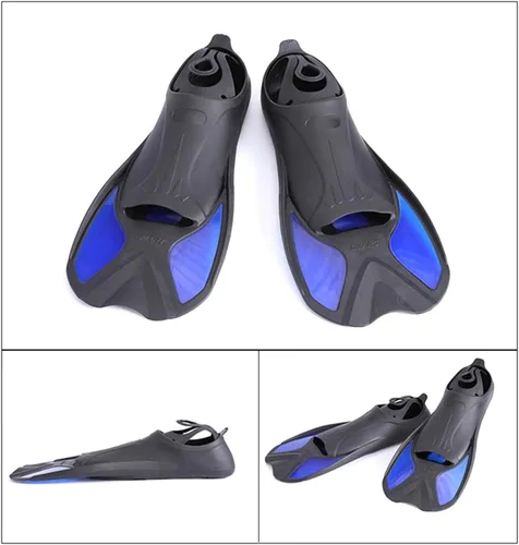 Miniatura 8 de Aletas de entrenamiento de natación de silicona, aletas de viaje, tamaño de viaje, aleta corta para hombres y mujeres, buceo, aletas de piscina