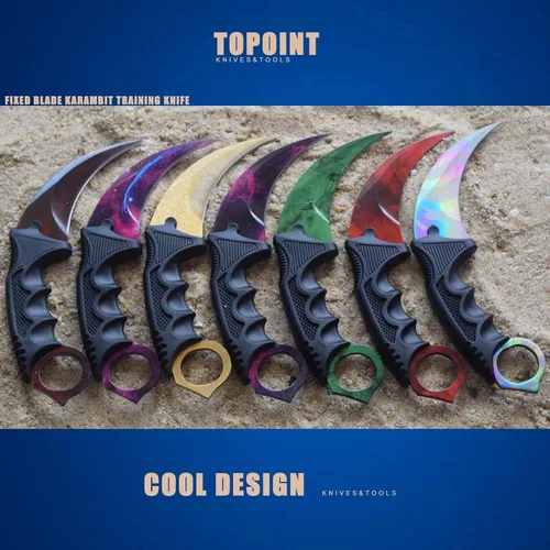 Miniatura 6 de TOPOINT Cuchillo de entrenamiento Karambit sin filo Karambit Cuchillo de entrenamiento de práctica sin herramienta de entrenamiento de vanguardia