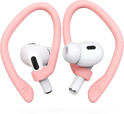 Miniatura 11 de 2 pares de ganchos para los oídos para AirPods Pro 2 y 1, AirPods 4 y 3, antideslizantes y cómodos, diseño ergonómico, accesorios (S, negro)