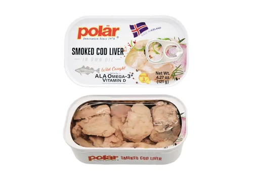 MW Polar Hígado de bacalao ahumado en aceite, 4.27 onzas, capturado en la naturaleza, rico en omega-3, listo para comer, mariscos de alta calidad