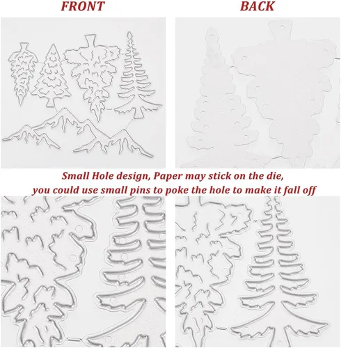Miniatura 6 de CRASPIRE Plantillas de corte de metal para árbol de Navidad, plantillas de corte de bosque de montaña, plantas de pino, troqueles de corte de Feliz