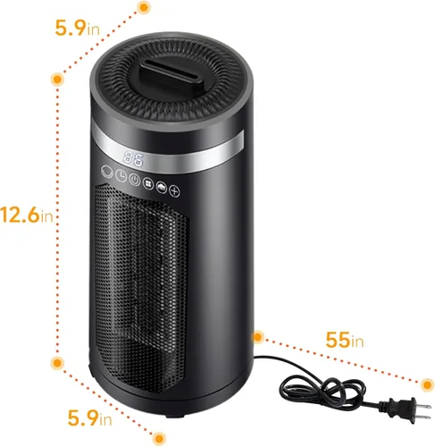 Miniatura 6 de Calentadores de espacio para uso en interiores, calentador de espacio con humidificador, 750 W/1500 W, calentador oscilante, con vuelco