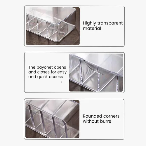 Miniatura 7 de Kit organizador de cables con caja de almacenamiento de cables de 8 compartimentos (sin tapa) y 10 bridas de alambre, organizador de escritorio