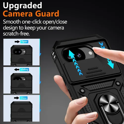 Miniatura 5 de ATUMP for Google Pixel 10A Case with Camera Lens Cover & HD Screen Protector(2 Pcs), [10FT Military Grade Drop Protection] Magnetic Ring Holder