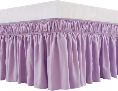 Miniatura 21 de MEILA - Faldón de cama envolvente con tres lados de tela y elástico, con volantes de 14 pulgadas, caída a medida, fácil de instalar, resistente a