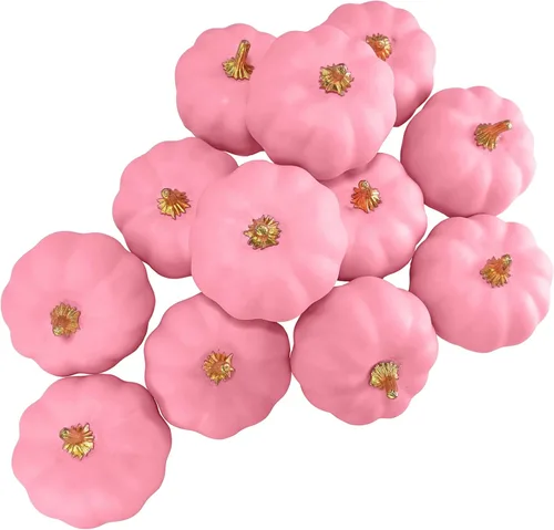 Miniatura 12 de Winlyn 12 calabazas artificiales pequeñas, calabazas decorativas de espuma, para cosecha de otoño, boda, baby shower, Acción de Gracias, Halloween