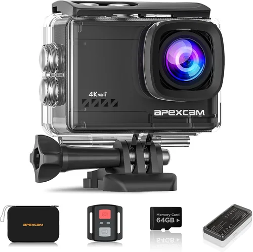 Miniatura 10 de Apexcam M90 Cámara de Acción con Tarjeta de 64GB Cámara de Acción 4K60FPS 64MP WiFi EIS Estabilización de Imagen con Pantalla Táctil Cámara