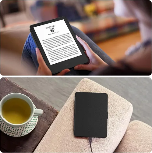 Miniatura 8 de Fintie Slimshell - Funda para Kindle de 6 pulgadas (11ª generación, versión 2024/2022), funda ligera de piel sintética con apagado y encendido Negro