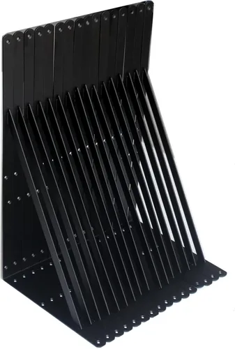 Miniatura 87 de Paquete de 16 soportes de estante resistentes negros de 20 pulgadas de largo x 12 pulgadas de alto con tornillos, soportes de estante de metal