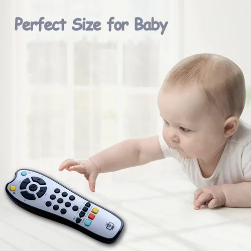 Miniatura 5 de Juguete de control remoto de TV musical para niños con luz y sonido suaves, volumen ajustable, educación temprana, juguete de regalo con inglés