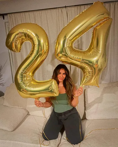 Miniatura 3 de Globo de cumpleaños número 4 dorado de 40 pulgadas, globos gigantes del número cuatro 14 24 34 40 44 2024, globos grandes de lámina de mylar para Oro
