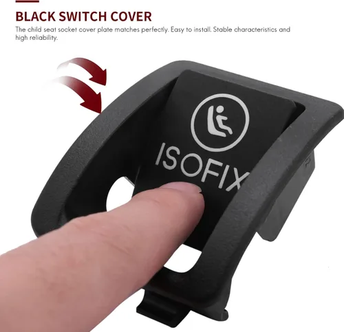 Miniatura 4 de Para Mercedes W205 Coche Trasero Niño ISOFIX Interruptor Asiento Cubierta de Seguridad Para Benz Clase C W205 C300 C350 C200 C180 2015-2021 Negro