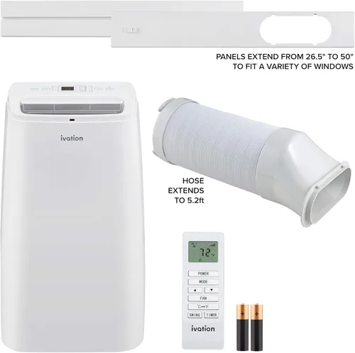 Miniatura 6 de Aire acondicionado Ivation con Wi-Fi de 8500 BTU hasta para 250 pies cuadrados (5500 BTU SACC), control por app 3 en 1, deshumidificador