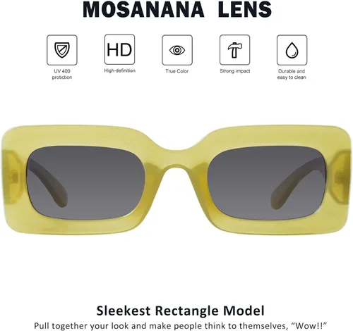 Miniatura 4 de mosanana Gafas de sol rectangulares de moda para mujeres y hombres, modelo Trimble