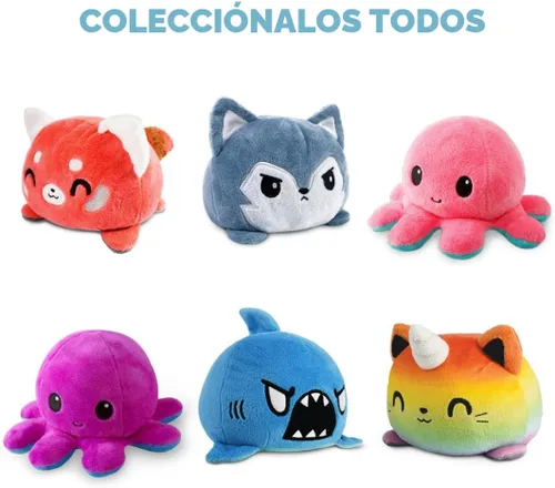 Miniatura 6 de TeeTurtle - El pulpo de peluche reversible original - Morado + azul - Bonitos animales de peluche sensoriales que muestran tu estado de ánimo, azul