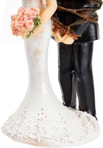 Miniatura 6 de Juvale Divertida decoración para tartas de boda, decoración de figura de novia atada para novio y pareja