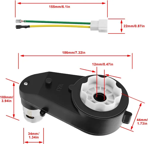 Miniatura 6 de Caja de cambios de motor eléctrico de 12 V, 2 unidades, para niños, juguete de coche, 550, 12 V, 40000 RPM, caja de cambios de motor de alta