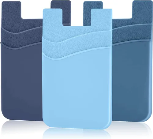 Miniatura 15 de SS Billetera negra para teléfono, tarjetero adhesivo para iPhone, Samsung Galaxy y cualquier teléfono inteligente, paquete de 3