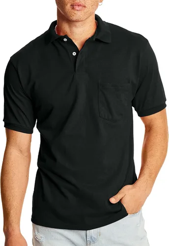 Miniatura 2 de Hanes Polo de manga corta con bolsillo para hombre (paquete de 2)