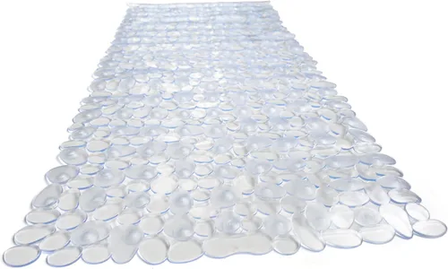 Miniatura 47 de Alfombra antideslizante para bañera y ducha "Pebbles" de 27 x 14 pulgadas, ovalada, no tóxica, segura, limpia, lavable a máquina, agarre y drenaje