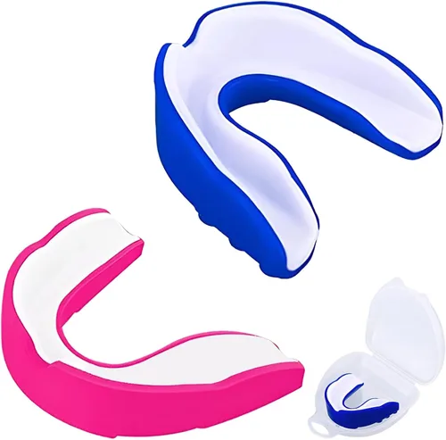 Paquete de 2 protectores bucales deportivos para niños y jóvenes, protección bucal atlética con funda (sin BPA) para boxeo, fútbol, hockey, karate,
