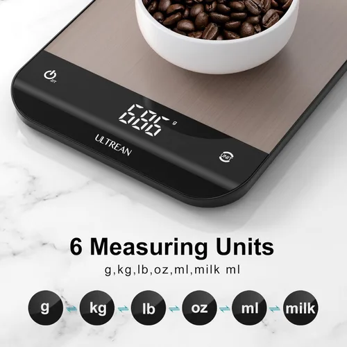 Miniatura 2 de Ultrean Báscula de Alimentos, Báscula de Cocina Digital con Pantalla LED, Peso en Gramos y Onzas para Hornear y Cocinar, 6 Unidades con Función