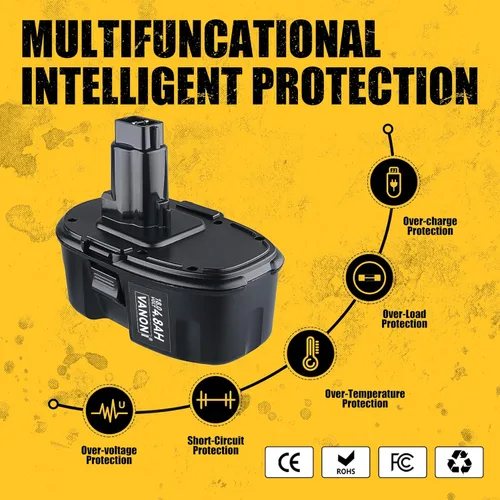 Miniatura 4 de VANON 4.8Ah Ni-Mh Baterías de repuesto para Dewalt 18v batería XRP DC9096 DC9098 DC9099 DW9098 DW9099 DW9095 DW9096 DE9039 DC9181 Compatible