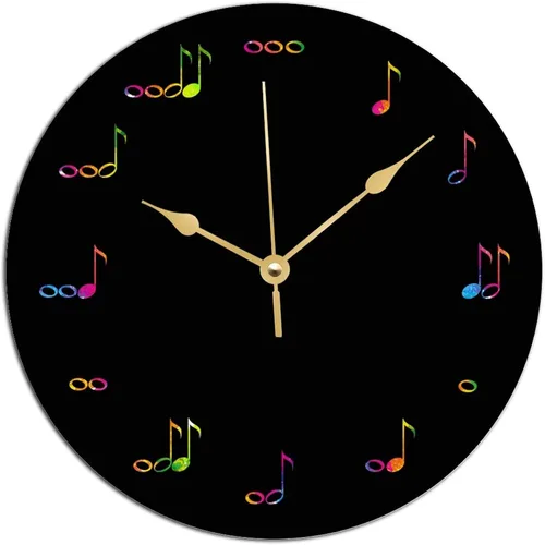 Miniatura 14 de ArogGeld The One of A Kind - Reloj de notas musicales con notas doradas, reloj artístico que no hace tictac, funciona con pilas, relojes decorativos