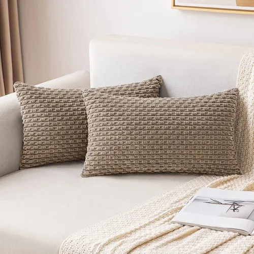 Miniatura 42 de MIULEE - Paquete de 2 fundas de cojín decorativas, modernas y boho, de terciopelo, con textura a rayas, para sofá, cama, sala de estar, decoración