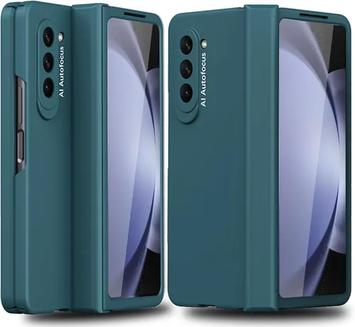 Funda diseñada para Samsung Galaxy Z Fold 5 con protección de bisagra, funda rígida ultrafina de PC Fold 5 con protector de pantalla frontal, funda