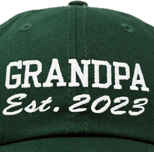 Miniatura 2 de DALIX New Grandpa Hat Est 2023 - Gorro de algodón bordado para papá