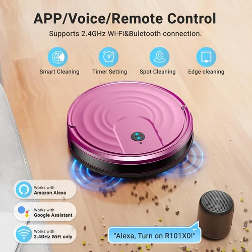 Miniatura 4 de MBYULO Robot que aspira y trapea, 5000 Pa de succión, 650 mL, robot 2 en 1 que aspira y trapea, con programador, WiFi/Alexa/App, robot aspirador