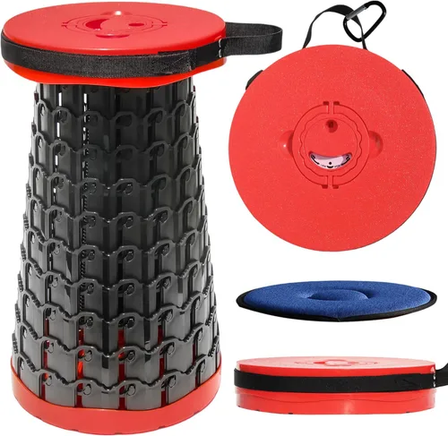 Miniatura 9 de ALEVMOOM Taburete plegable XXL 2025 de 19.7 pulgadas con cojín, capacidad de 1000 libras, taburetes portátiles para adultos, resistente, altura