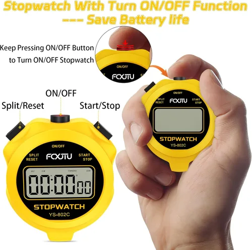 Miniatura 3 de Digital Simple Stopwatch Timer, No Bells, No Alarm, Simple Basic Operation, Silent, Clear Display, ON/Off, Large Display for Swimming Running