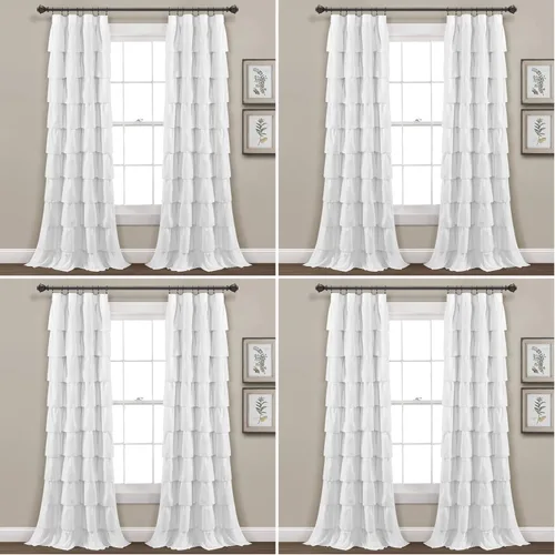 Miniatura 8 de Lush Decor Cortina de Ventana con Volantes Blush - Panel de Estilo Shabby Chic Rústico de Granja para Sala de Estar, Comedor, Dormitorio