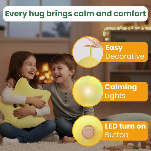 Miniatura 2 de Almohada de felpa con luces parpadeantes de 15 pulgadas de alta calidad, juguetes sensoriales para niños con autismo, decoración de habitación
