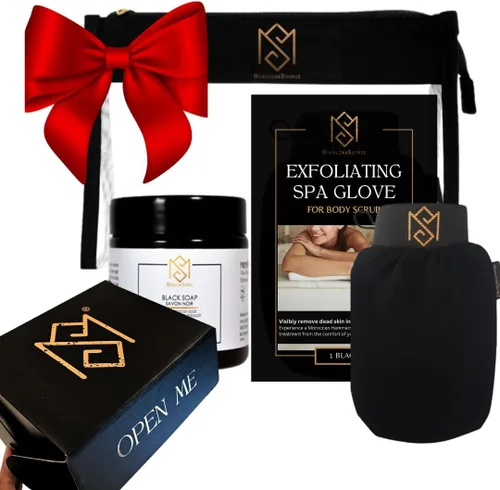 MoroccanSource - Guantes exfoliantes para el cuerpo, removedor de piel muerta, guante de ducha para limpieza de piel muerta y limpieza profunda de