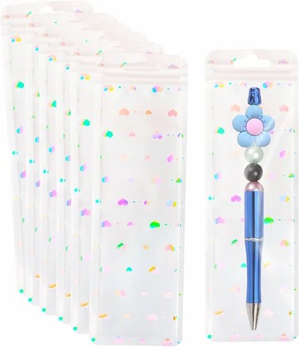 Miniatura 12 de 100 bolsas de embalaje holográficas resellables para pequeñas empresas, embalaje transparente con cierre de cremallera para recuerdos de fiesta
